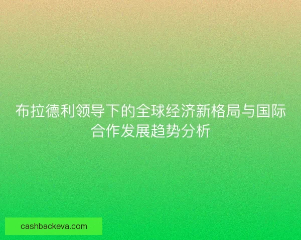 布拉德利领导下的全球经济新格局与国际合作发展趋势分析